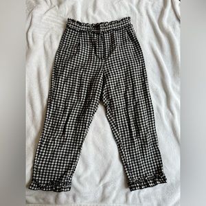 High waisted ruffled cropped gingham pants - TOPSHOP